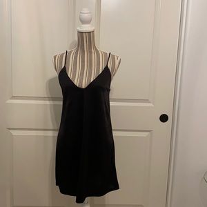 ZARA BLACK SILK DRESS MEDIUM Y2K GOTH